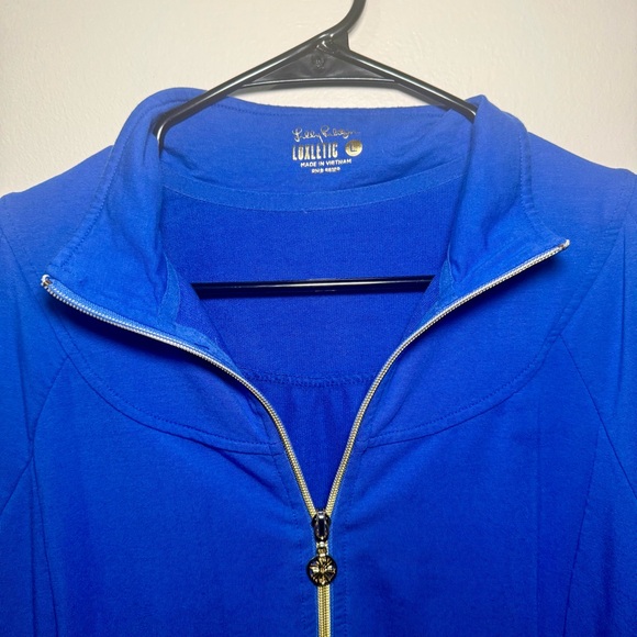 Lilly Pulitzer Luxletic Cobalt Blue Full-Zip Jacket, Size Large - Picture 3 of 7